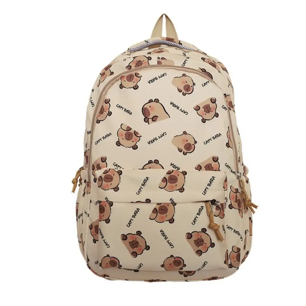 

Cute Large Capacity Capybara Backpack Animal Zipper Capibara Shoulder Bag Printed Korean Style Cartoon School Bag Student
