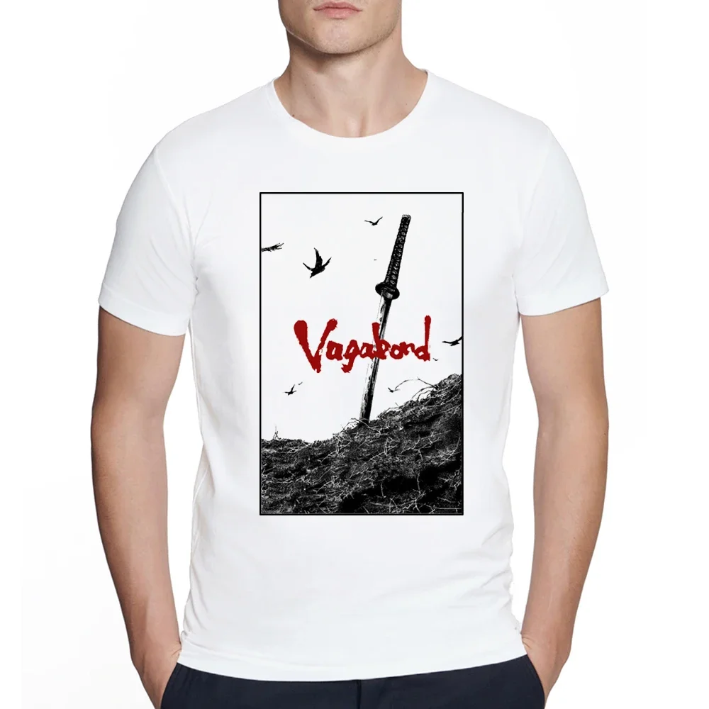 Summer Cool men short-sleeved Vagabond katana print T-shirt Harajuku casual tops T shirt Vintage graphic Hip Hop Boy male Tshirt