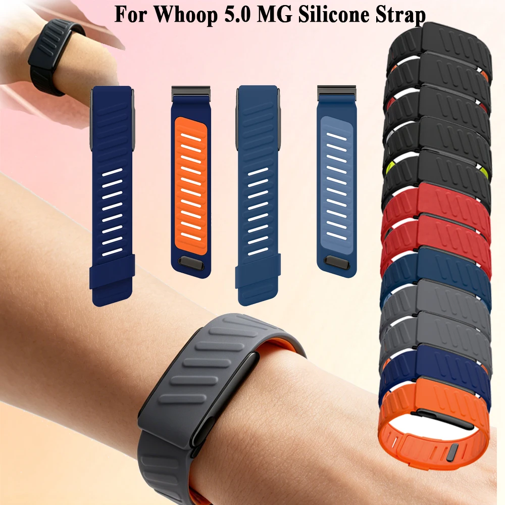 Official Watchband For Whoop 5.0 MG/whoop5.0LIFE Heart Rate Monitor dual color silicone strap Adjustable sport wristband Bracele