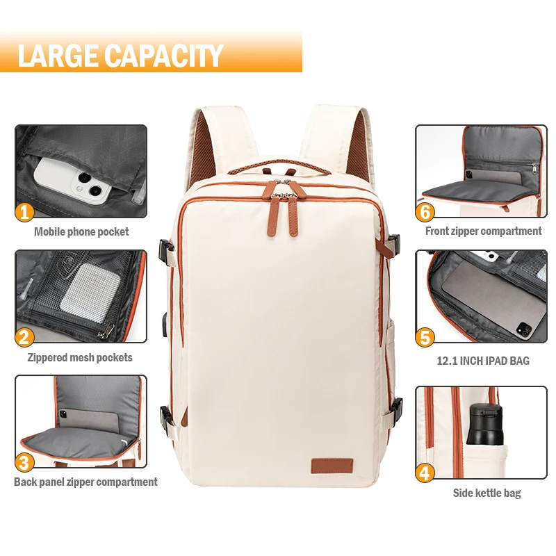 Sac à dos de voyage 40x20x30 cabine avion étanche extensible week-end ordinateur portable avec Port USB Ryanair bagage à main femmes hommes sac à dos