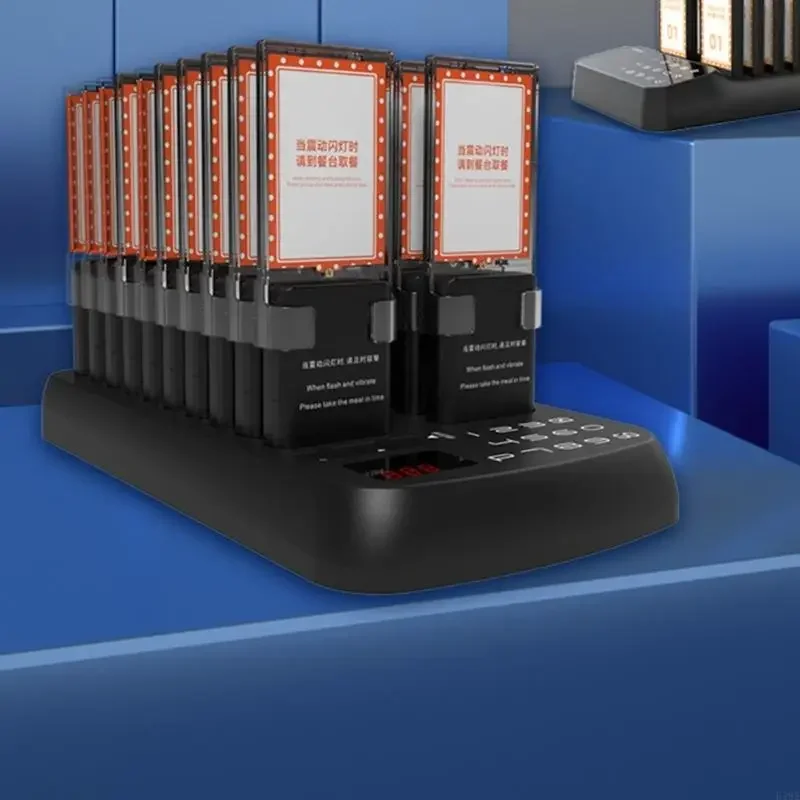 Wireless Pager System Buzzers For Restaurants With 10Pagers Beepers with USB Rechargeable Battery For Bubble Shops 896C