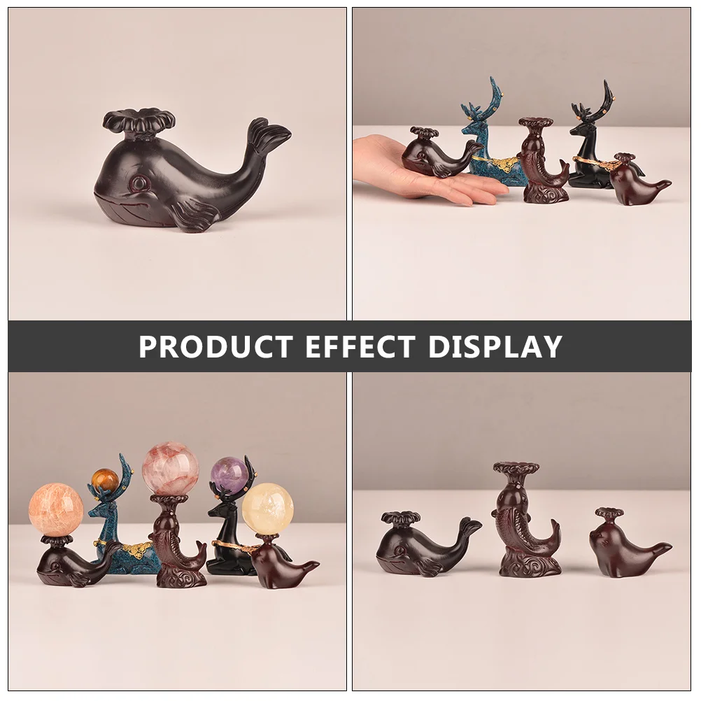 

Resin Whale Statue Crystal Ball Display Base Stand Holder Home Decor Stylish Natural Atmosphere Multipurpose Indoor Outdoor Use