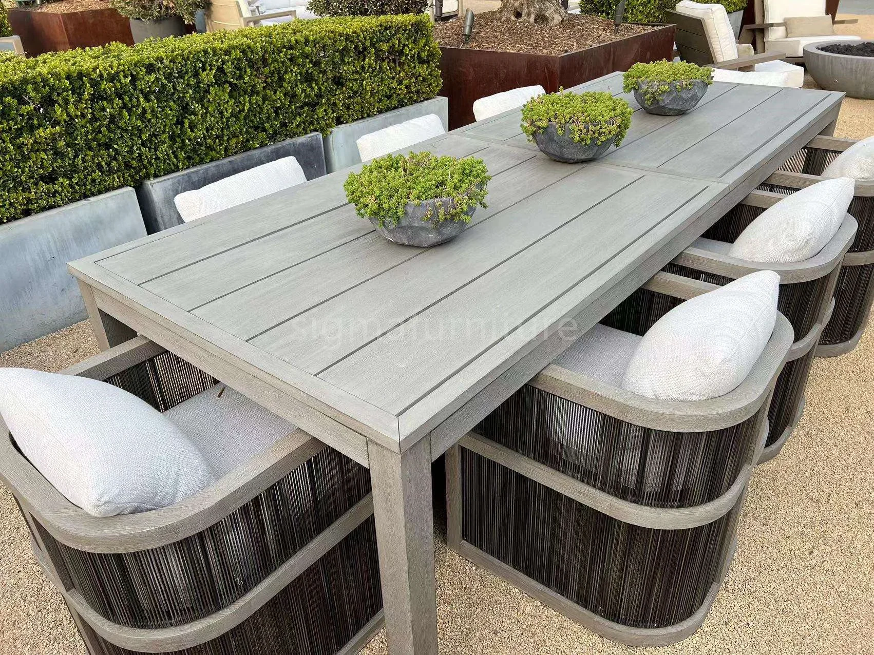 

For Outdoor Furniture Garden Furniture Set Teak Wood Frame Dining Table and Chairs Set
