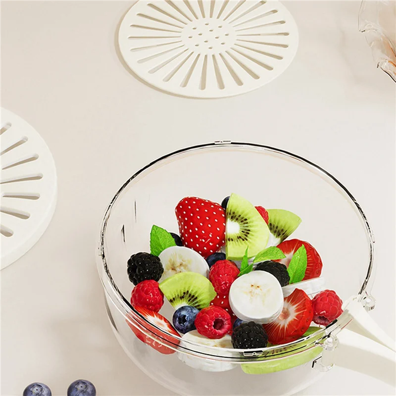 

【Вечеринка-украшение】Миска для мытья фруктов и овощей, Съемный дизайн, Чаша для сушки, Чаша для дуршлага со складной ручкой