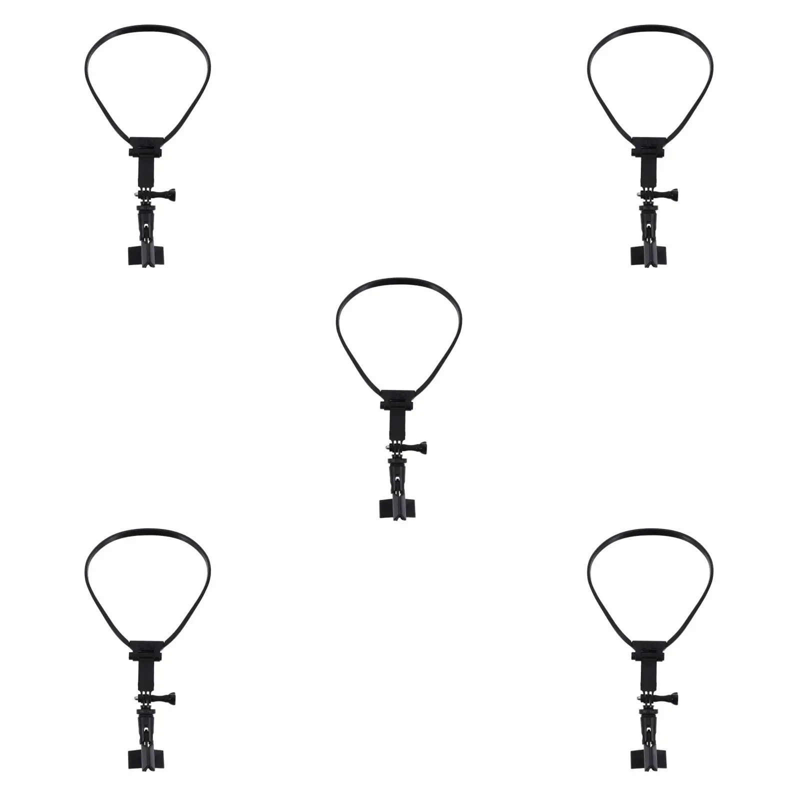 

5pcs 5 Pack Mic Performance Neck Hanging Holder Adjustable Microphones Clip Black Stand