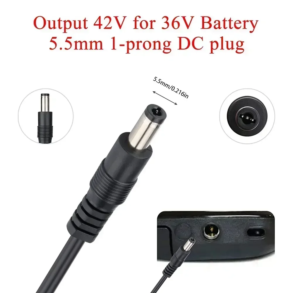 42V 2A Scooter Battery Charger Power Adapter For 36V Electric Bike M365 Power Supply Adapter Electric Bike Powerboard US Plug - Image 3