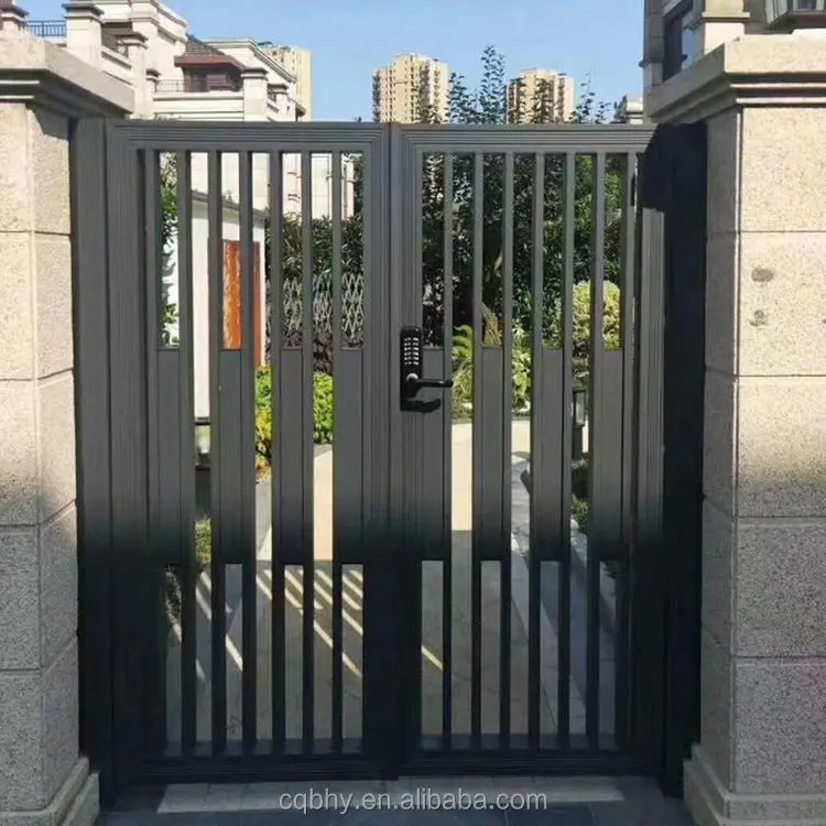 Durable Eco-Friendly Villa Modern Customized Colors Motorized Aluminum Alloy Powder Coated Main Gates Gate