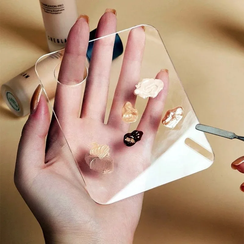 Transparent Acrylic Palette Tool Makeup Palette Liquid Foundation Eye Shadow Mixing Cream Manual Cosmetic Beauty Makeup Mixer