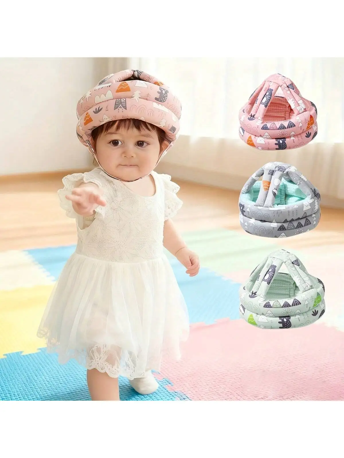 

1Pc Baby Head Protection Helmet, Suitable for Babies Aged 6-24 Months, for Crawling and Running, with Cute Cartoon Patterns, No Collision and Soft Padding, Adjustable Protective Cap, for Walking and Crawling, Perfect Gift for Babies on Halloween, Christma