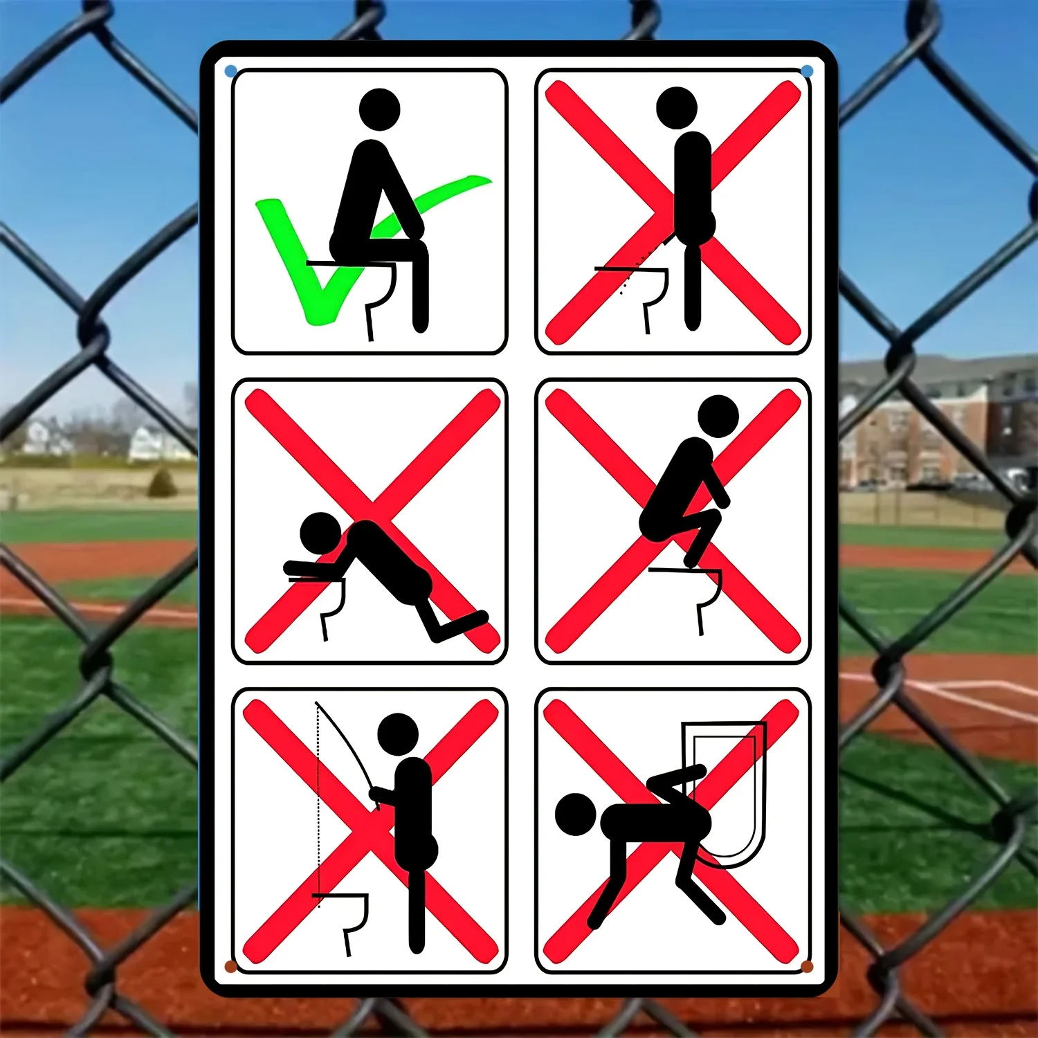 

Funny Vintage Metal Toilet Sign - For Office & Home Bathroom Decor - Perfect Gift for Housewarming & Birthday