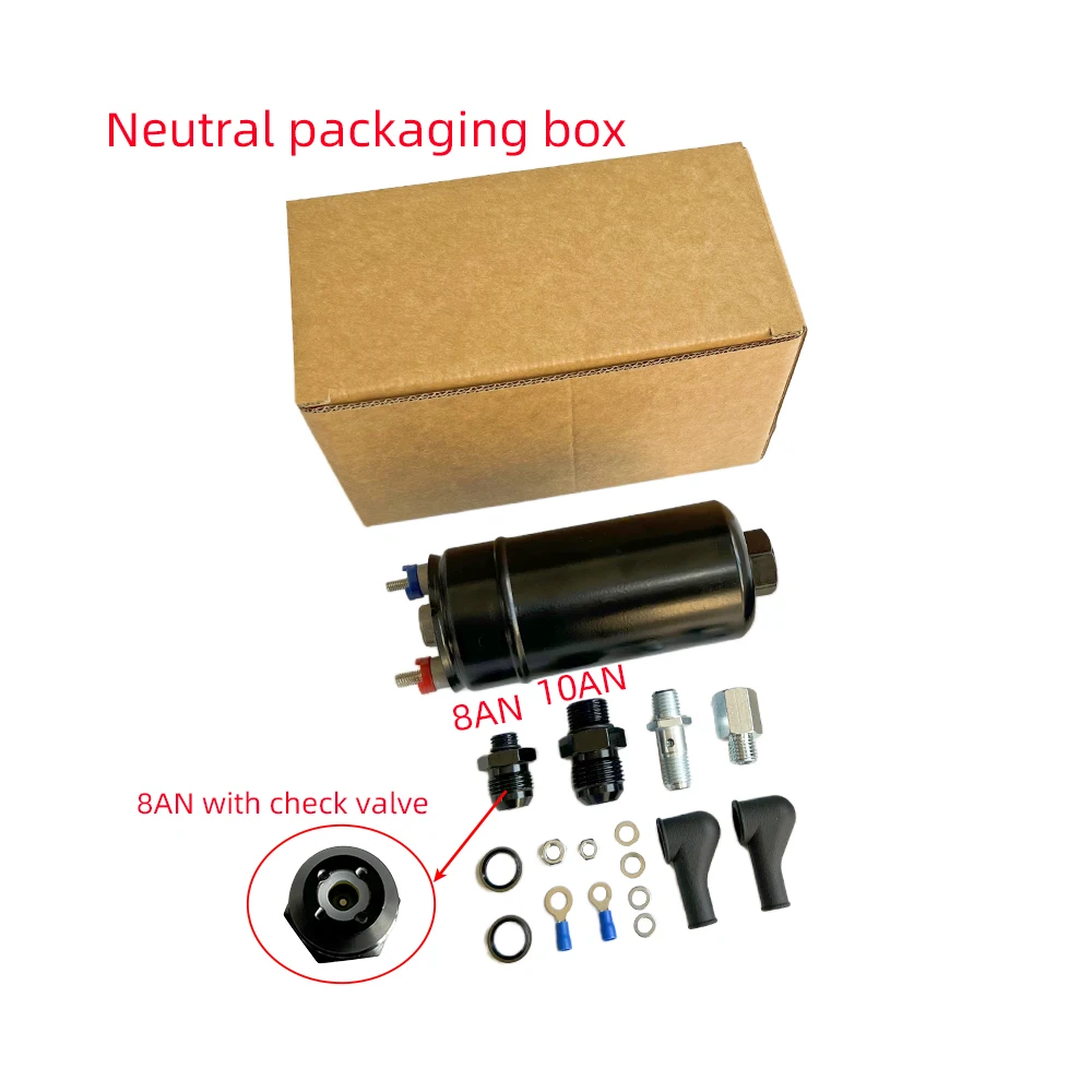 380LPH Inline Externe Kraftstoffpumpe 10AN Einlass + 8AN mit Rückschlagventil Auslass 044 Rückschlagventil 0580254044 Rennwagen-Modifikation – Detail 7