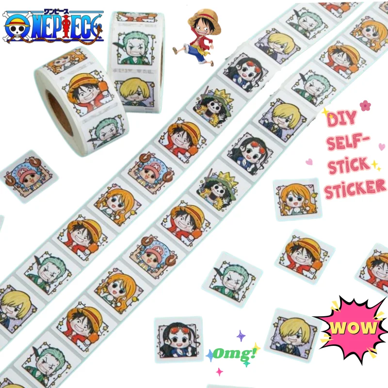 Nuevo set de pegatinas de One Piece de Luffy y Nami, decoración DIY, pegatinas de sellado de dibujos animados de alta calidad, pequeños regalos.