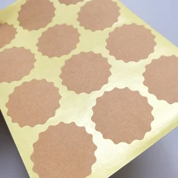 120PCS Round/Heart 35mm BLANK Brown Kraft Paper Sticker For DIY Writting Printing Baker Label