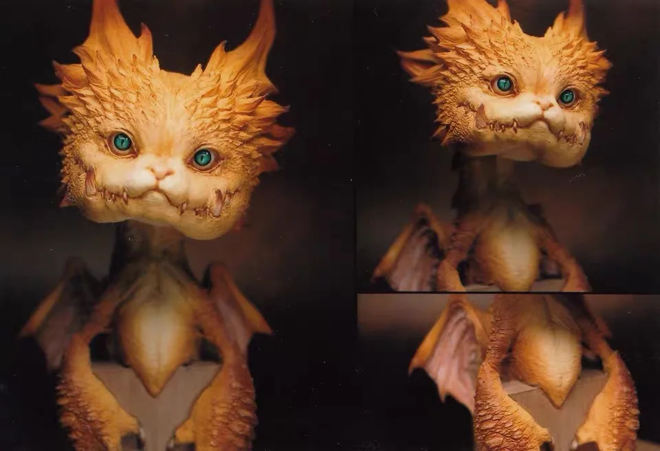 Special Offer Die-cast Resin Head Big Cat Dragon White Model Handmade Model Free Shipping