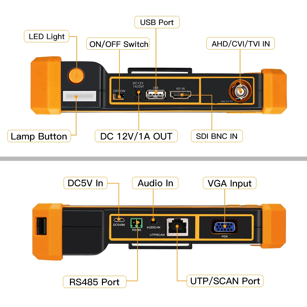 Imagem -04 - Wsdcam-cctv Tester com Cabo Tracer hd Coaxial 4k 8mp Adh Vga Hdmi Sdi Tft Tela Lcd 3200c