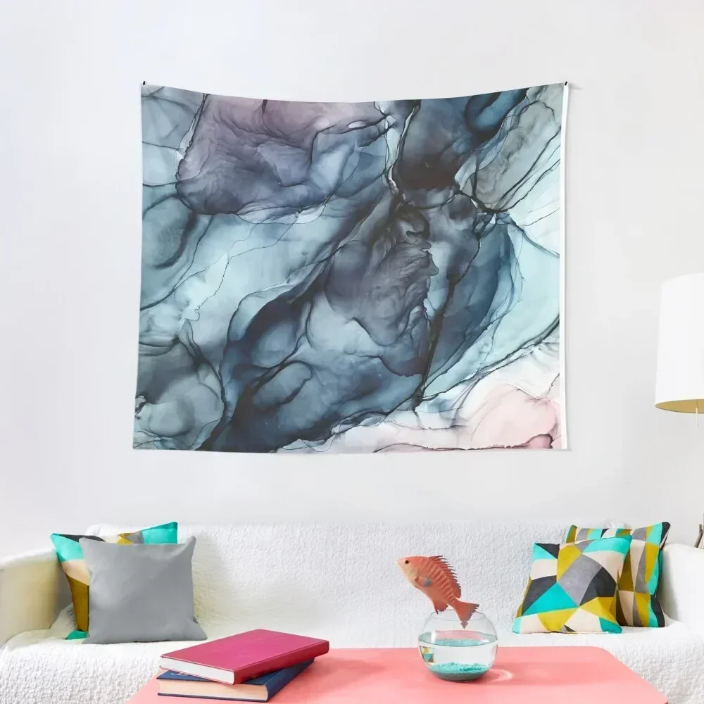 

Blush and Darkness Abstract Alcohol Ink Painting Tapestry Decoration Home House Decoration Tapestry