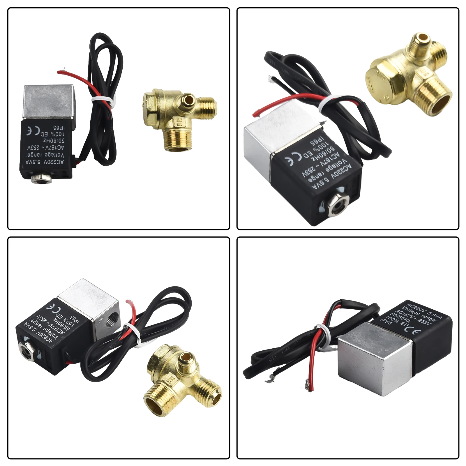 Solenoid Valve 2 Way G1/4 Female Port 220V AC 4W for Oil Air Compressors Air Pumps and Industrial Fluid Control