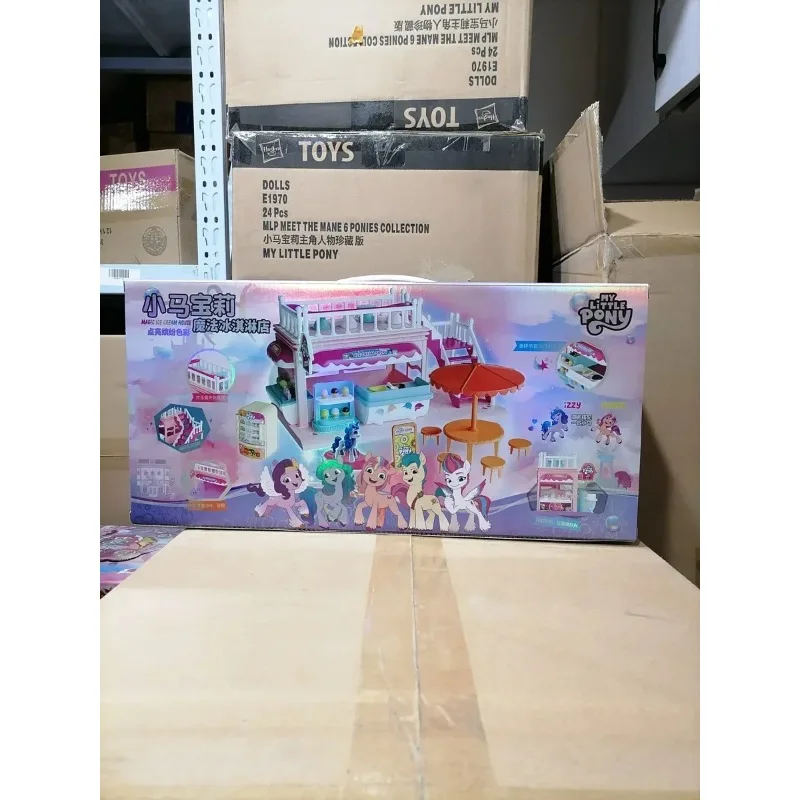 هاسبرو ماي ليتل بوني آيس كريم هاوس تجميعها لعبة مجسمة مجموعة ألعاب شخصية أكتون فتاة بنين لعب منزل هدية عيد ميلاد