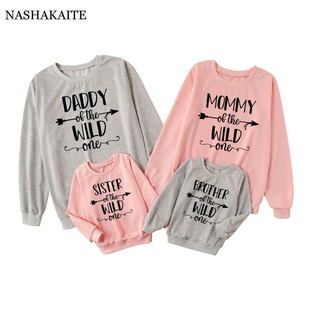 Autumn winter sweatshirt mommy and me clothes Arrow Print mom and daughter matching clothes Casual Family Matching Outfits