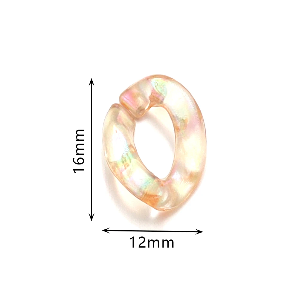 100Pcs 16X12mm Acrylic Chain Buckle Link Chain Loose Beads for Bracelet Necklace Glasses Chain Making DIY Jewelry Accessories