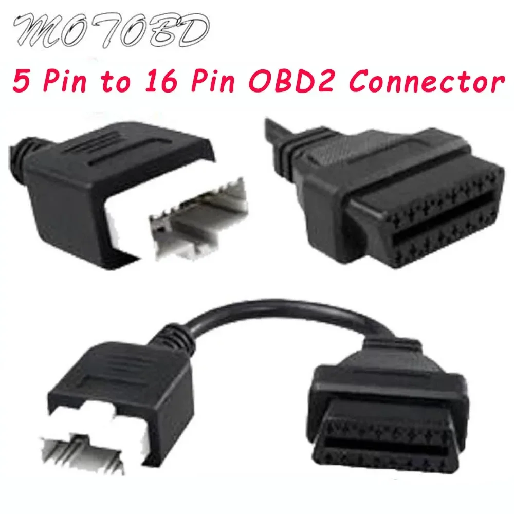 

New OBD Adapter for Honda 5Pin OBD1 To OBD2 16Pin Female Diagnostic Connector for Honda 5 Pin Car Scanner OBD II Extension Cable