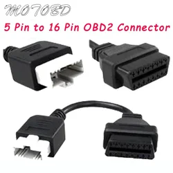 New OBD Adapter for Honda 5Pin OBD1 To OBD2 16Pin Female Diagnostic Connector for Honda 5 Pin Car Scanner OBD II Extension Cable