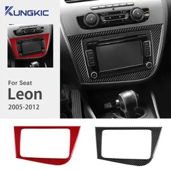 Real Soft Carbon Fiber Sticker For SEAT Leon 2005 2006 2007 2008 2009 2010 2011 2012 LHD RHD Car CD Panel Interior Accessories