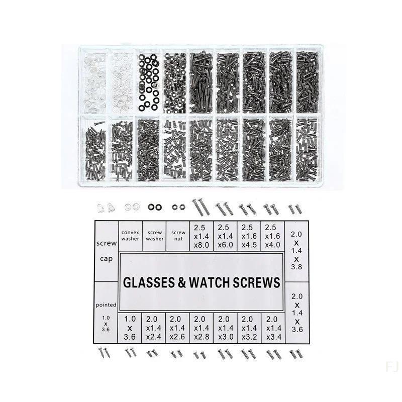 

[YU]18-in-1 Glasses Repair Screw Kit | Precision Nose Pads, Spacer Caps & Frameless Screws For Eyeglass Adjustments & Maint