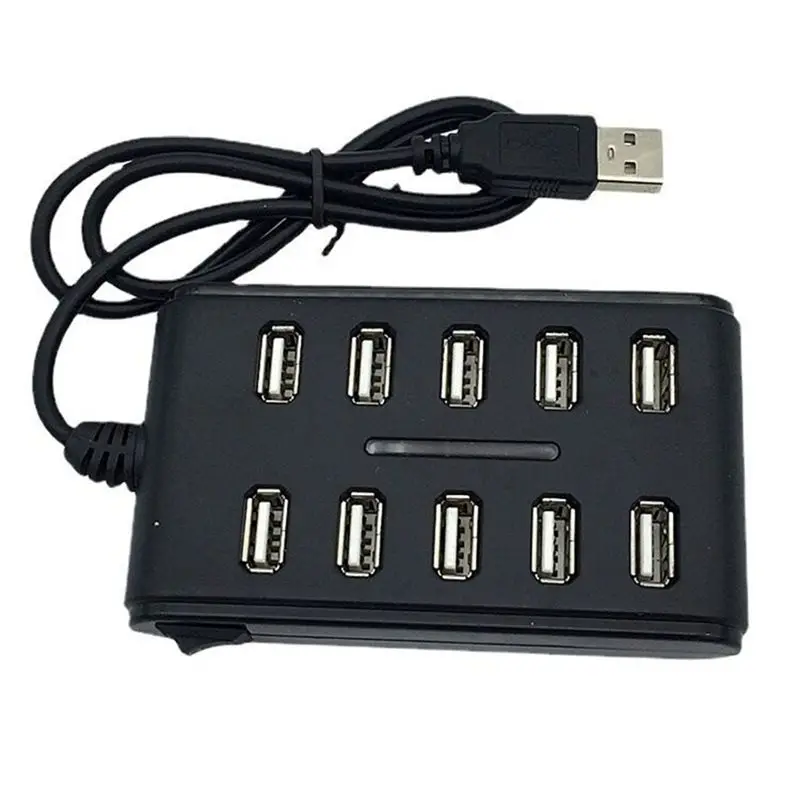 Delicate Texture-10 Port High Speed Extension Cable USB 2.0 Hub Adapter For Laptop PCB Interface Device