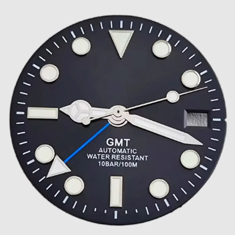 28.5mm GMT NH34 Watch dial Green Ultra bright luminous watch dial with GMT NH34 automatic mechanical movement watch accessories2