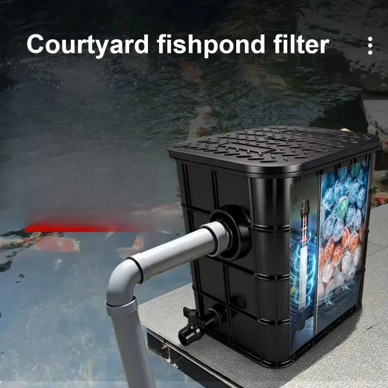 Cost-effective square plastic aquarium filter with unique filter media for fish ponds and aquarium fittings