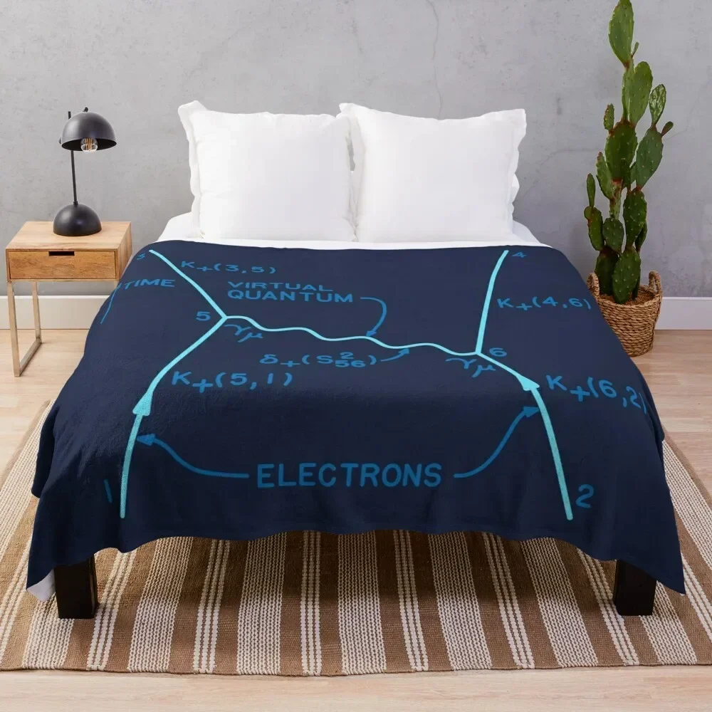 Original 1949 Feynman diagram quantum physics Throw Blanket Summer Beddings for sofa Weighted Vintage Blankets