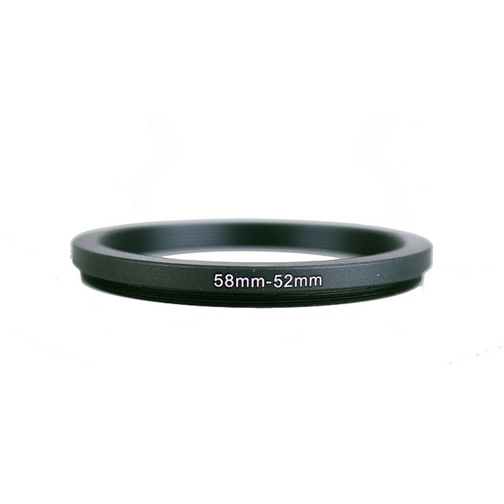 Anello Adattatore Step-down Da 58 Mm A 52 Mm In Metallo Per Filtri Obiettivo, Nero, Compatibile Con Obiettivi Fotocamera