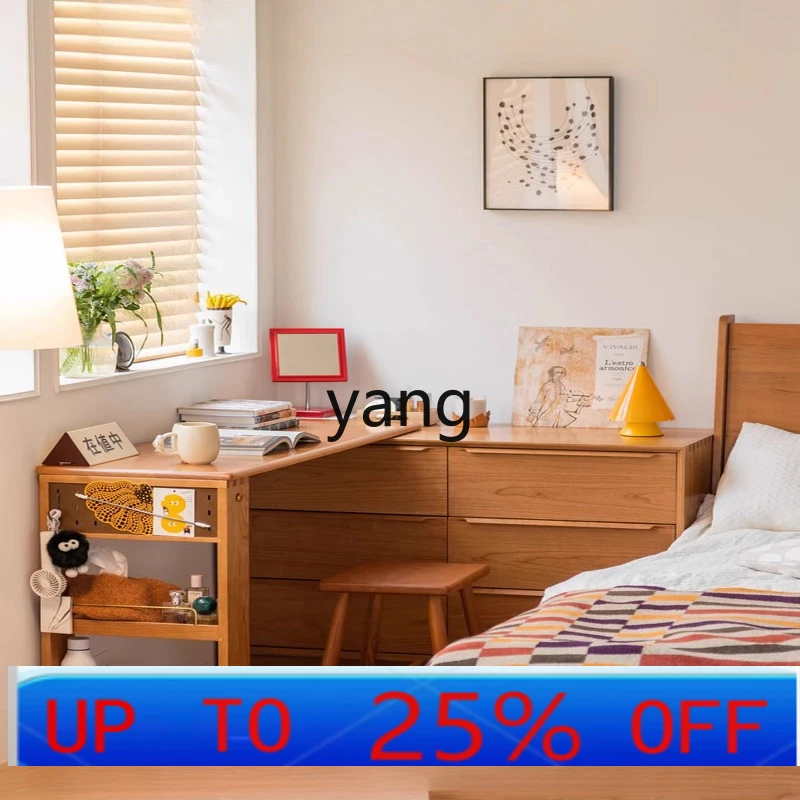 

LH bedroom makeup table chest integrated corner small apartment storage rock slab