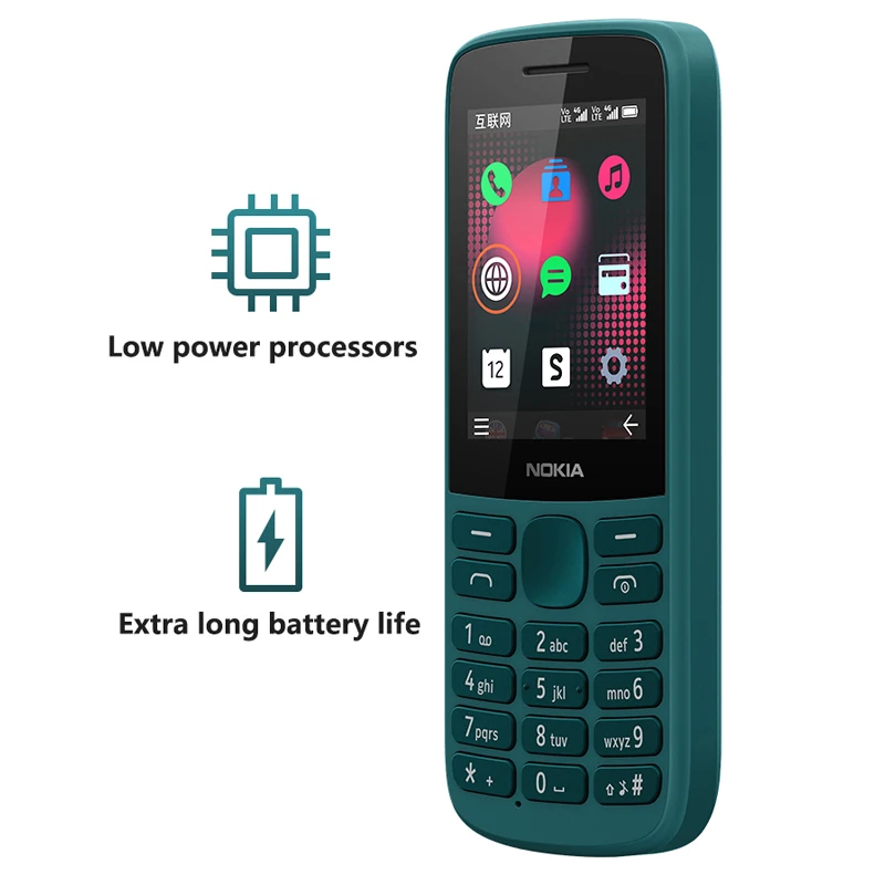 โทรศัพท์ Nokia 215 4G ใช้ได้ทั่วโลก2.4 "1150mAh ยาวสแตนด์บายได้นานวิทยุเอฟเอ็มบลูทูธ5.0ปุ่มกดได้หลายภาษา