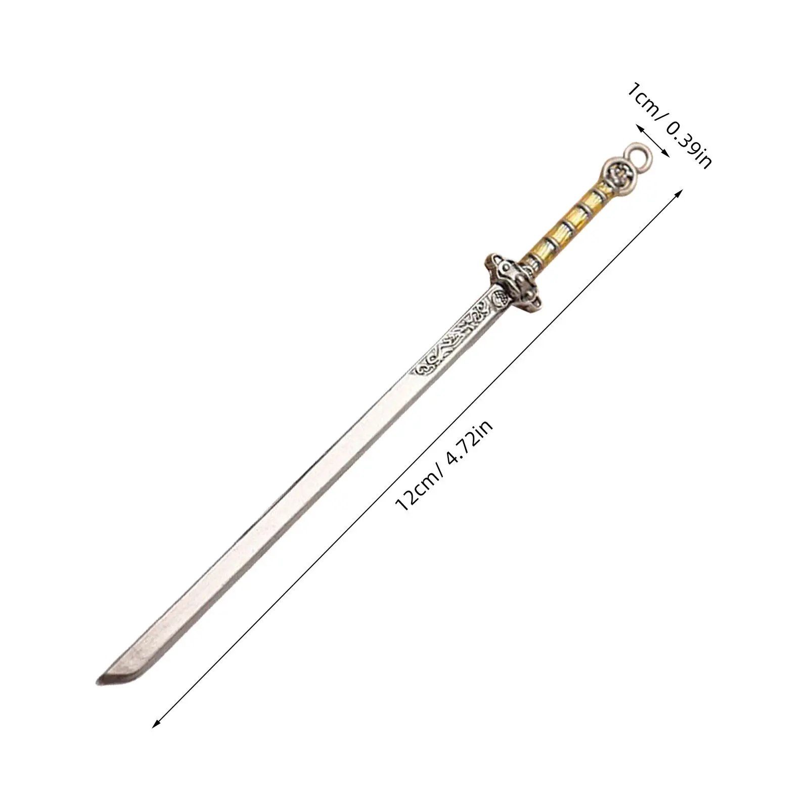 5Pcs Sword Bookmark Miniature Metal Katana 12Cm with Scabbard Pocket Size Keychain for Readers Metal Sword Bookmark