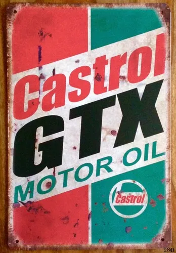 CASTROL MOTOR OIL Retro Man Cave Bar Pub Plaque Party Vintage UK Gift Metal Sign --Tin Sign