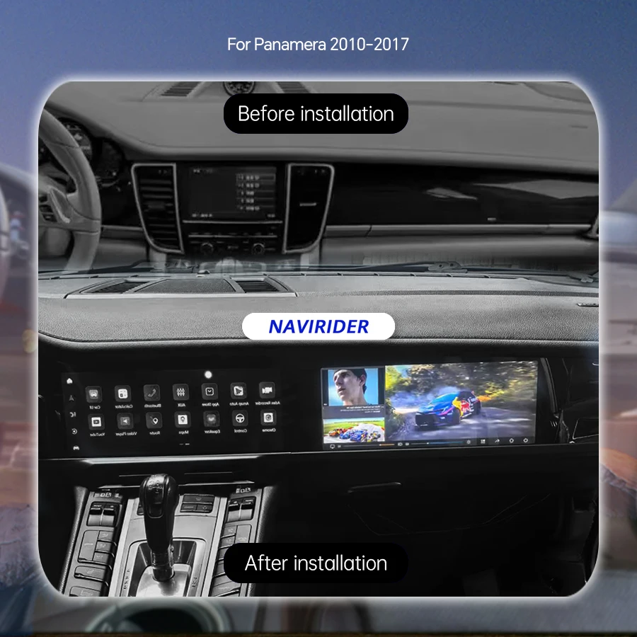Car Radio For Porsche Panamera 2010-2016 GPS 12.3+12.3 inch Dual screen Multimedia Video Player Navigation Android Auto Carplay