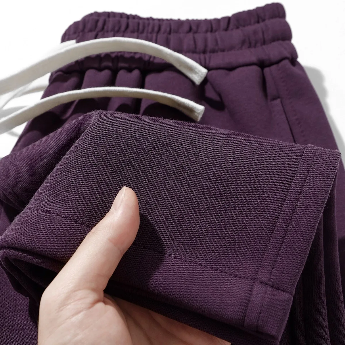 Pantalones informales de corte recto y pierna ancha para hombre, ligeros, adelgazantes, holgados, salsa de ciruela púrpura, cómodos y transpirables