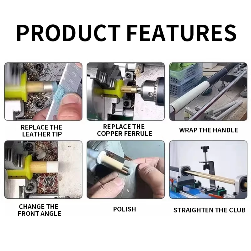 Billiard cue repair machine lathe copper hoop first corner repair leather head open line billiard machine repairer