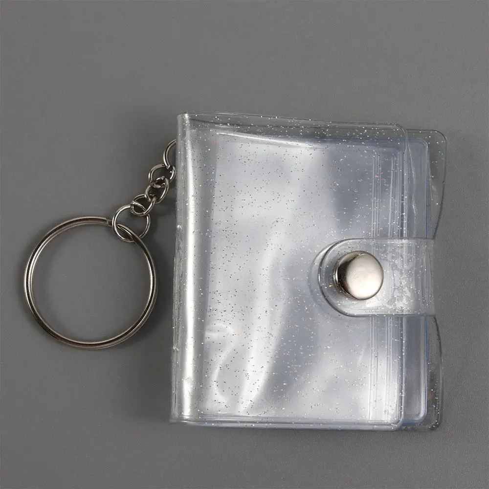Photography Transparent 2 Inch Card Stock 16 Pockets Photo Card Holder Mini Photo Album Binders Albums Photos Holder Keychain