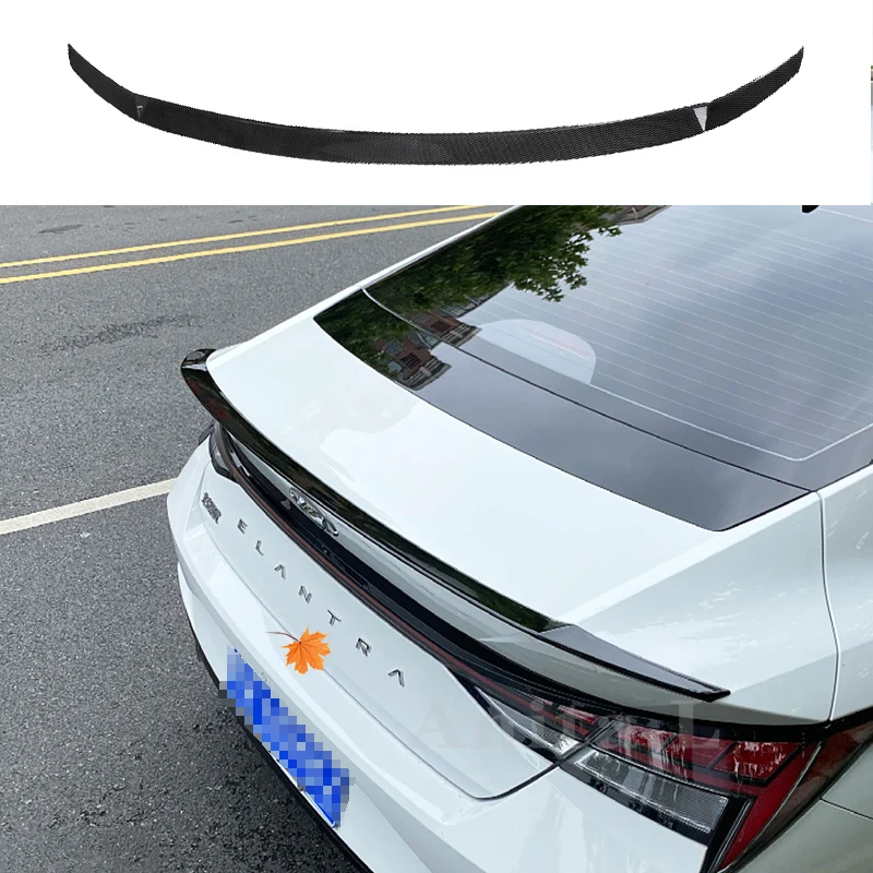 

For Hyundai Elantra Avante CN7 Car Spoiler Trim 2020 2021 High Quality ABS Material Modified Tailbox Lip Spoiler Decorate Kit