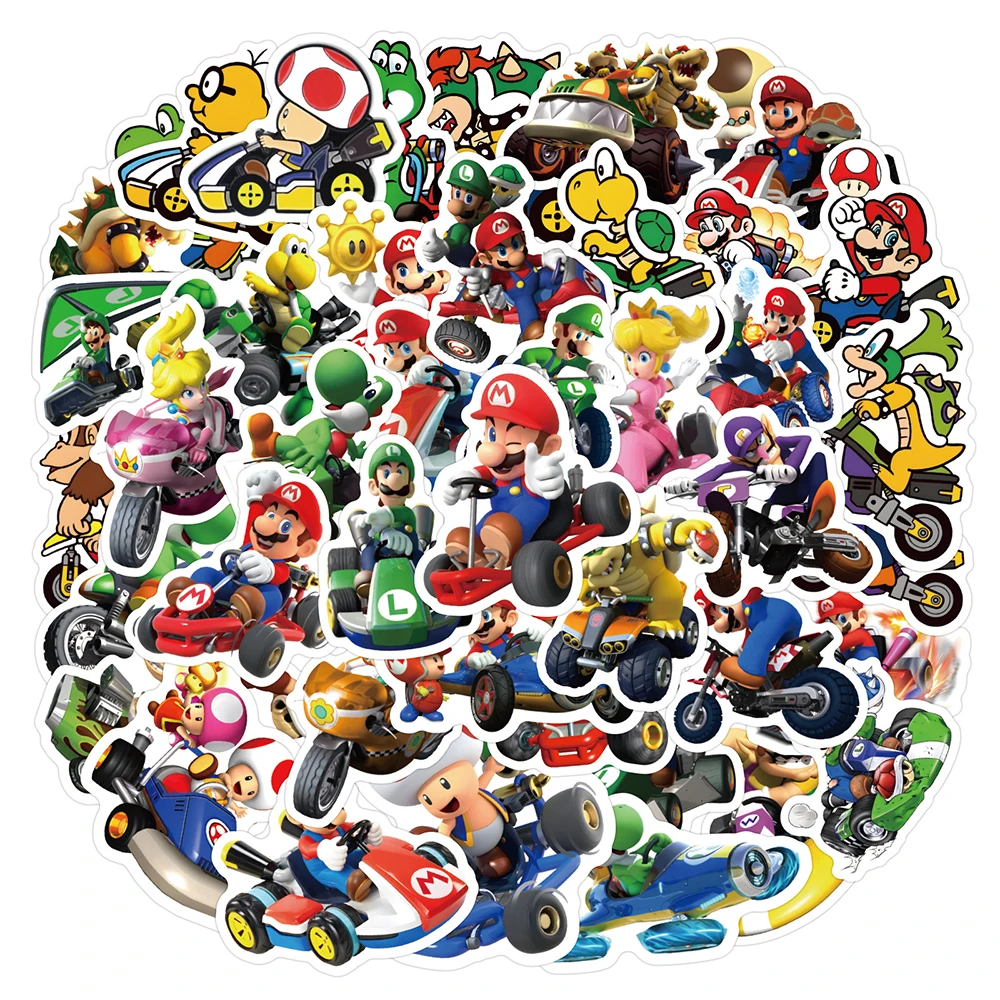 10/30/50pcs Cute Mario Kart Game Stickers Kid Toy DIY Water Bottle Luggage Helmet Cool Vinyl Sticker Classic Cartoon Decals Gift