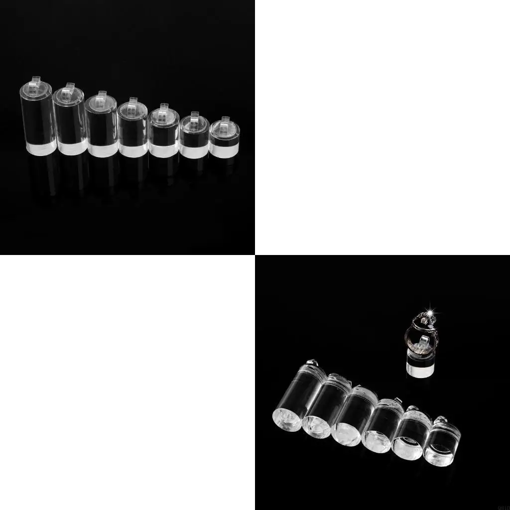 7Pcs/set Jewelry Counter Showcase Storage Organizer Holder Acrylic Finger Ring Display Storage Jewelry Holder Rack