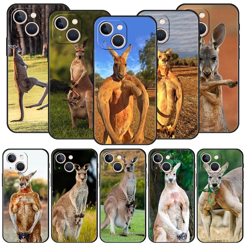 Strong Kangaroo Phone Case For iPhone 17 16E 15 16 14 13 12 11 Pro Max 7 8 Plus Soft TPU Back Cover