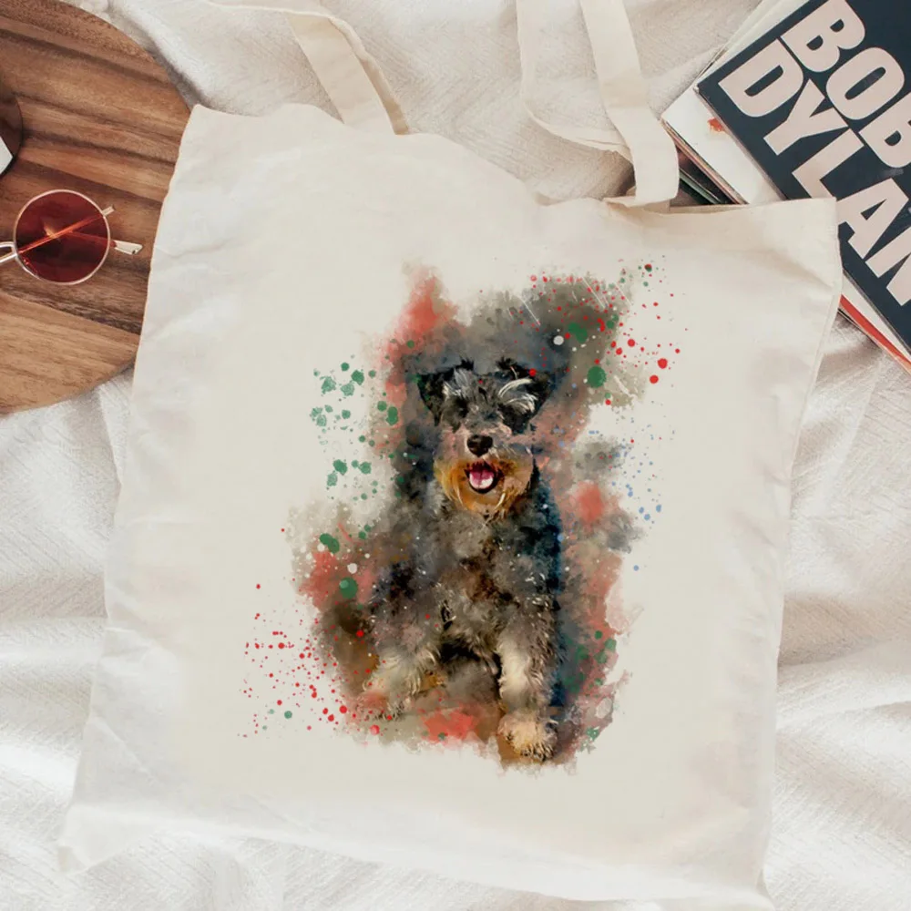 

Schnauzer shopping bag bolsas de tela reusable bolso canvas shopper tote bag bolsa compra bolsas reutilizables cabas