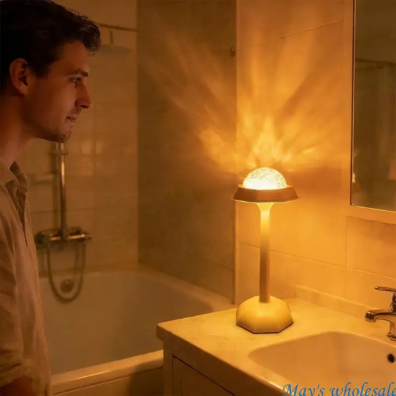 Decorative Bathroom Lamp Having Silicone Base And ABS Construction For Steam Resistant Lighting 448A