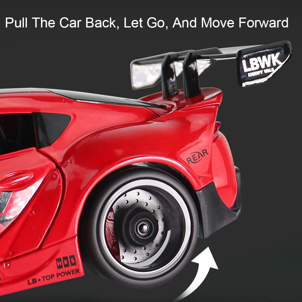 Schaal 1:22 Supra Model Auto Speelgoed Legering Diecast Geluid Licht Trek Simulatie Voertuig Speelgoed Modellen Kinderen Collectible Item