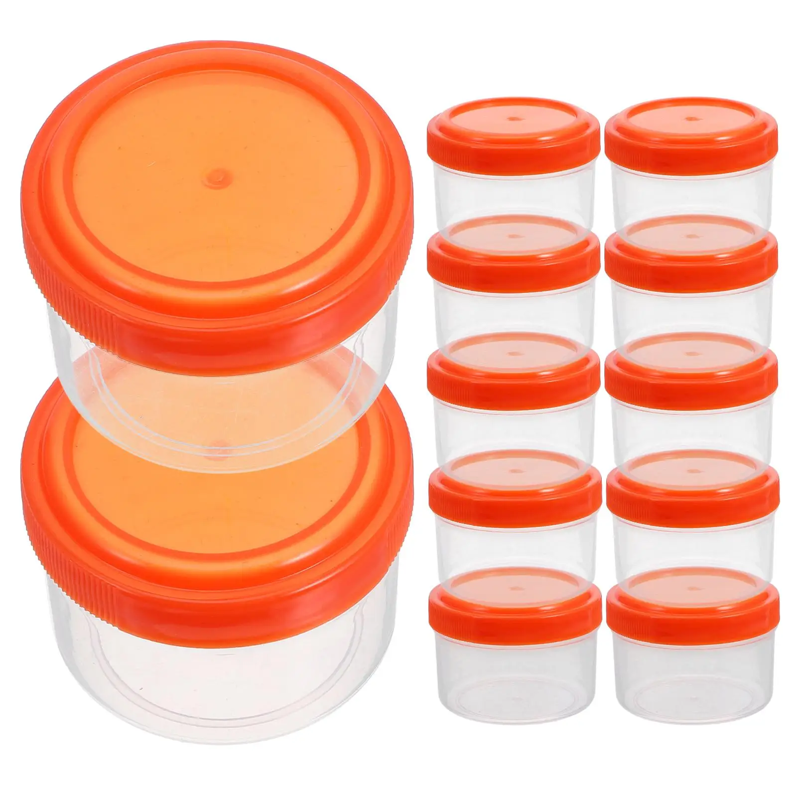 

12 Pcs Portable Sauce Containers Transparent Condiment Boxes Salad Dressing Bottles Reusable Mini Cups Small Containers Plastic