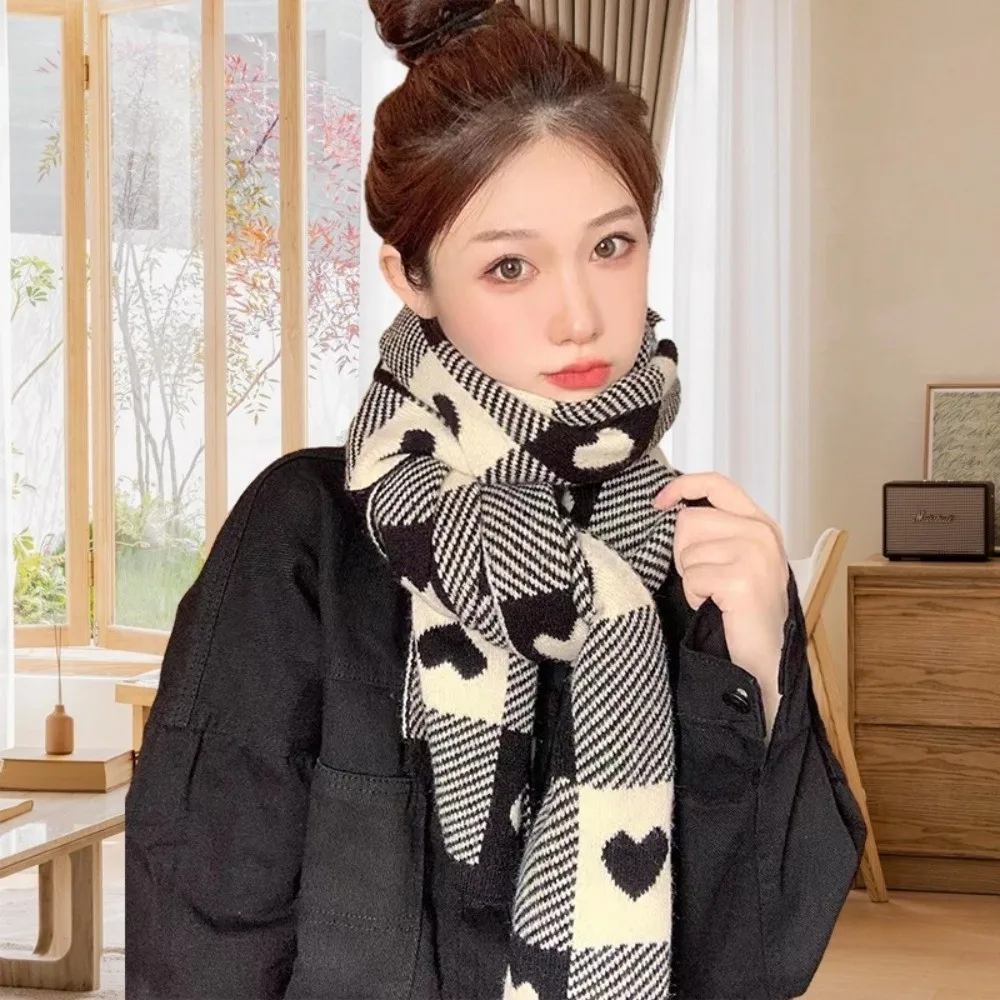 

New Knitted Neck Warmer Windproof Warm Knitted Scarf Coldproof Versatile Scarves Bib Autumn and Winter